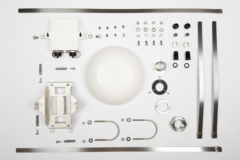 Complete HD1 Dome Pro package with router Ethernet enclosure waterproof connectors and mounting kit